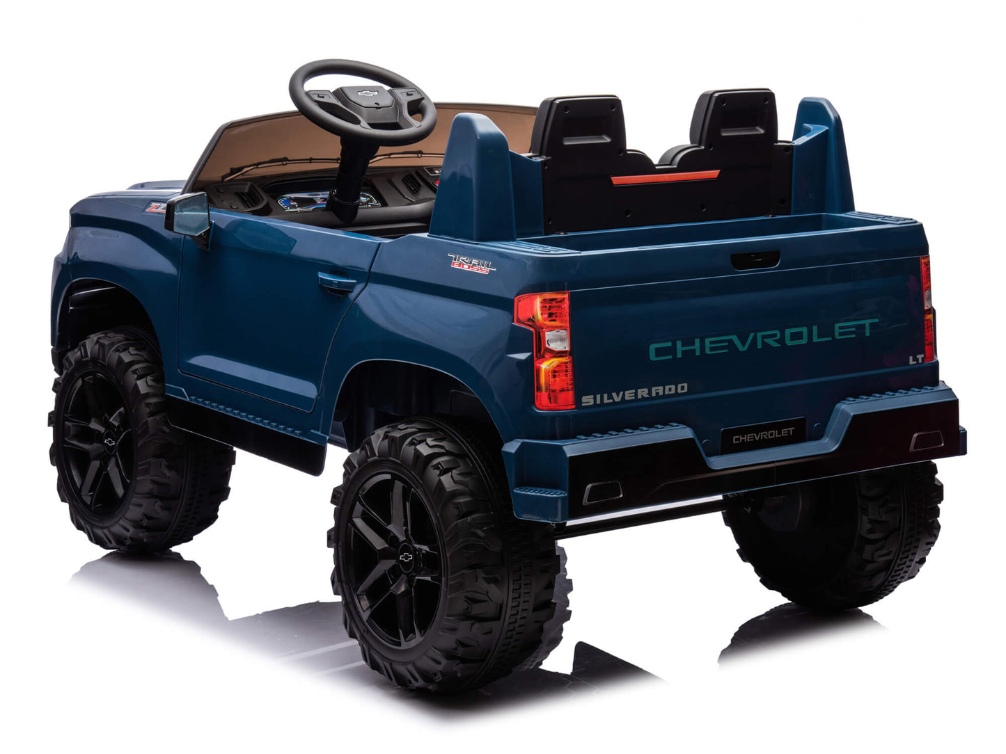 24V Chevrolet Silverado Ride on Truck for Kids with 2 Seats and Remote - Blue