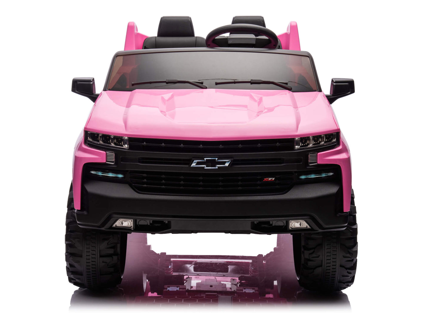 24V Chevrolet Silverado Ride on Truck for Kids with 2 Seats and Remote - Pink