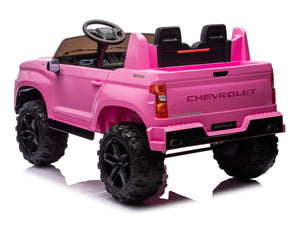 24V Chevrolet Silverado Ride on Truck for Kids with 2 Seats and Remote - Pink