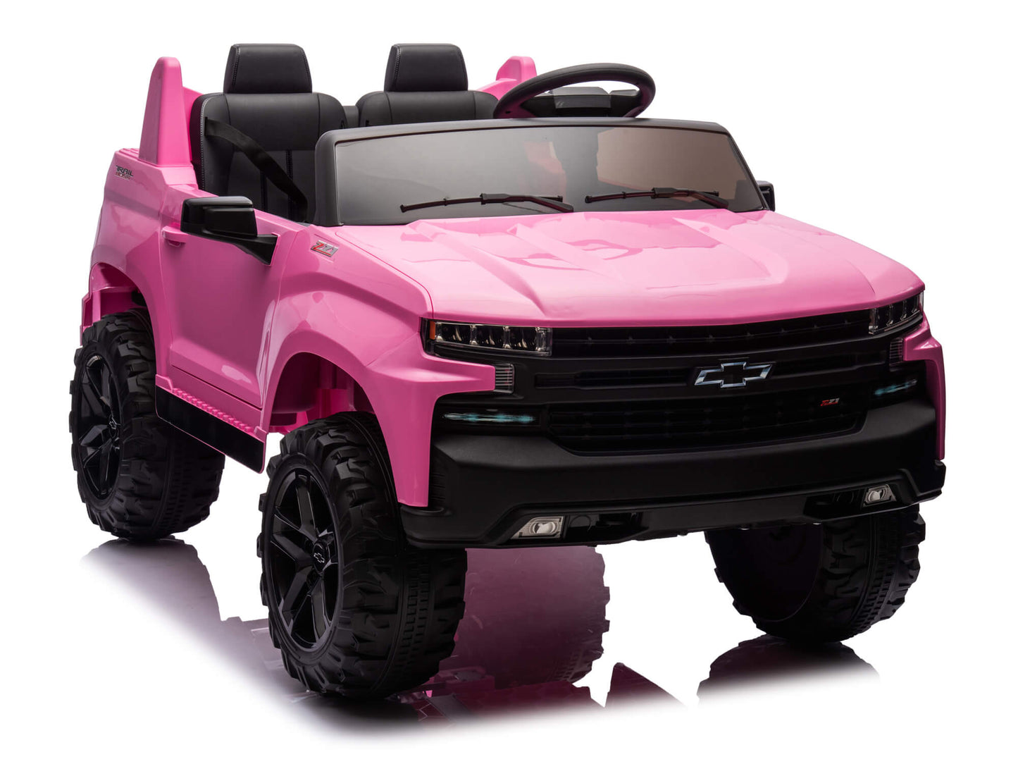 24V Chevrolet Silverado Ride on Truck for Kids with 2 Seats and Remote - Pink