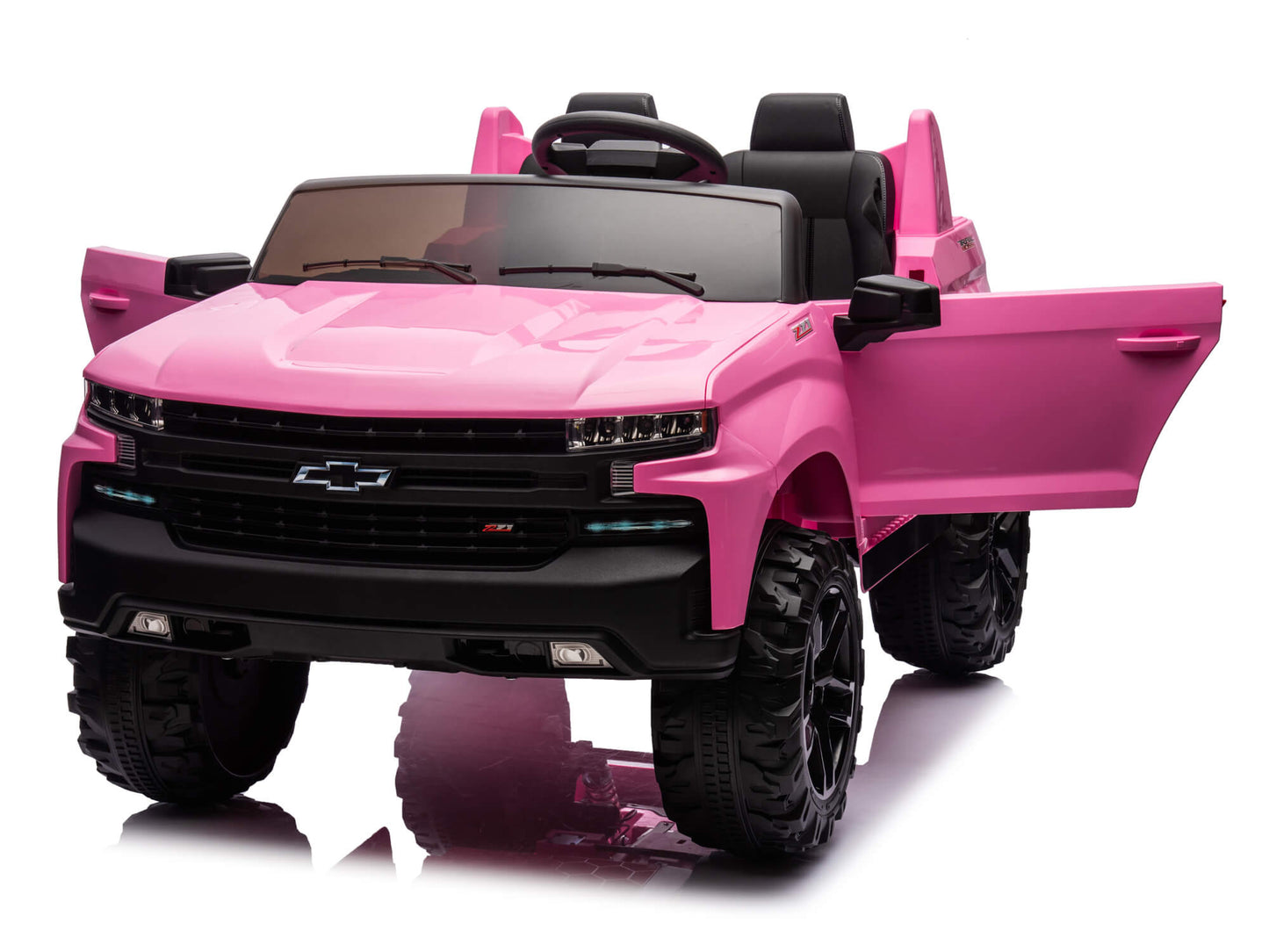 24V Chevrolet Silverado Ride on Truck for Kids with 2 Seats and Remote - Pink