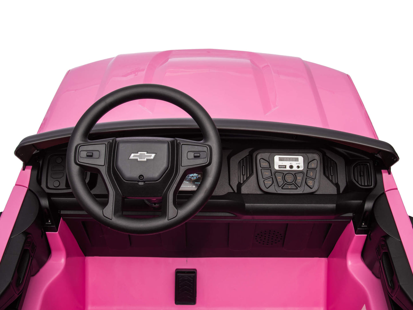 24V Chevrolet Silverado Ride on Truck for Kids with 2 Seats and Remote - Pink