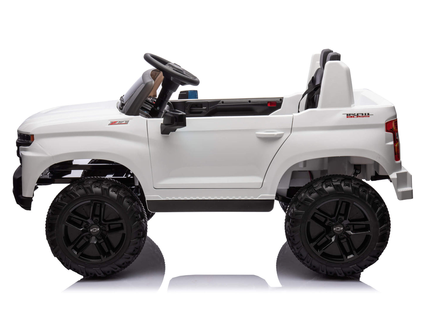 24V Chevrolet Silverado Ride on Truck for Kids with 2 Seats and Remote - White