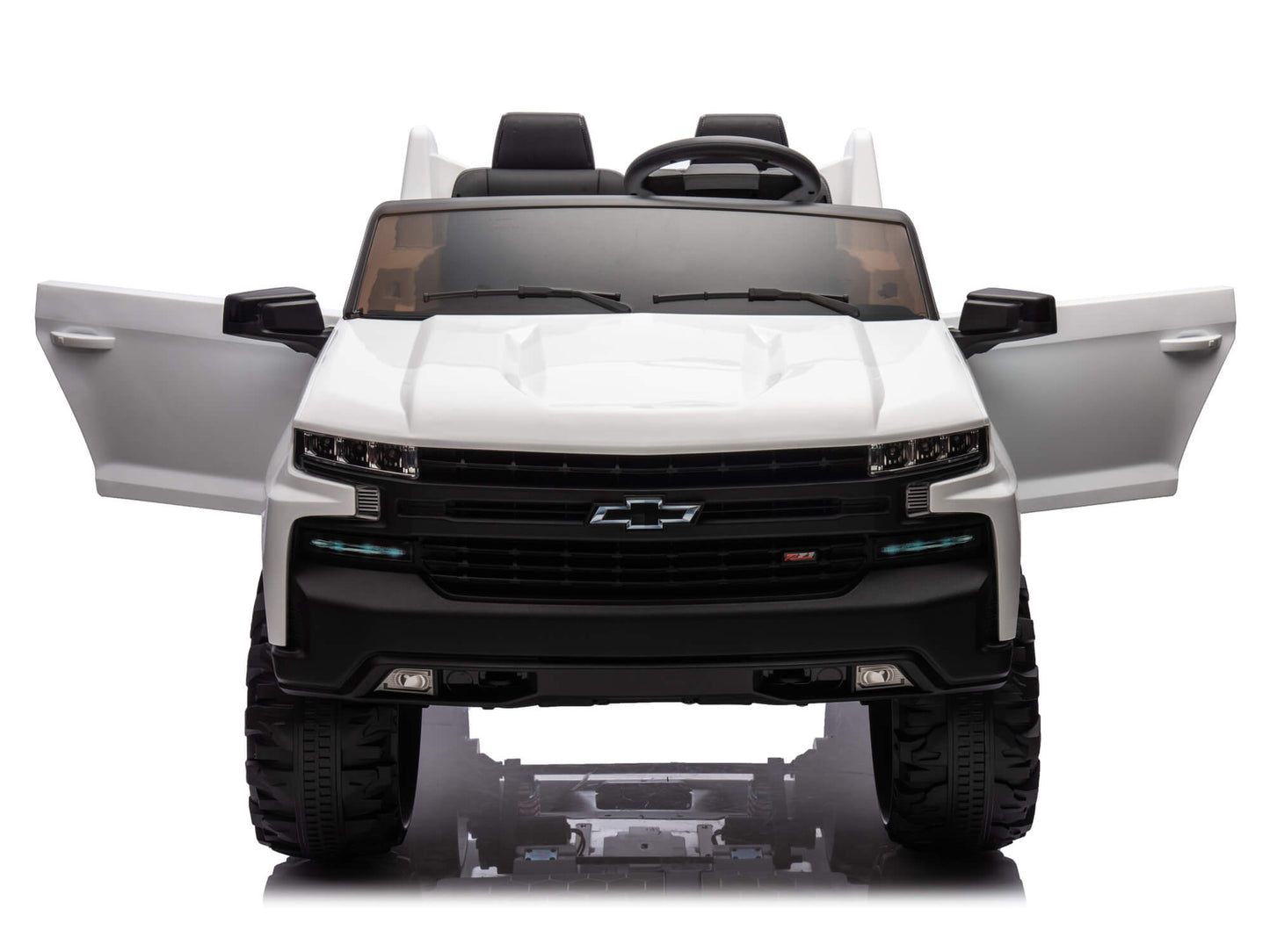 24V Chevrolet Silverado Ride on Truck for Kids with 2 Seats and Remote - White