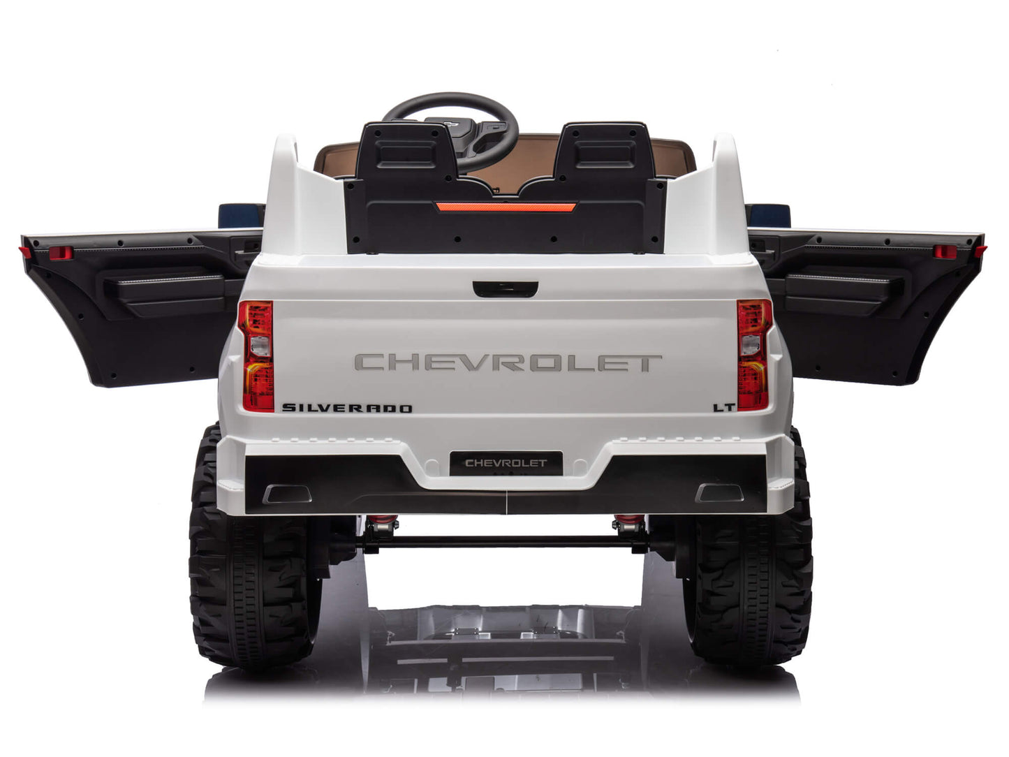 24V Chevrolet Silverado Ride on Truck for Kids with 2 Seats and Remote - White