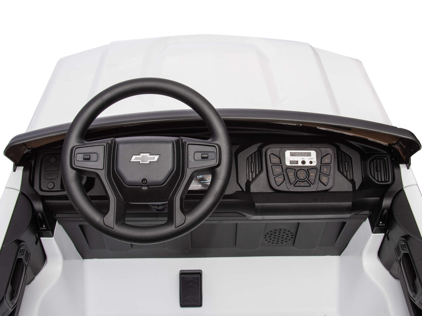 24V Chevrolet Silverado Ride on Truck for Kids with 2 Seats and Remote - White