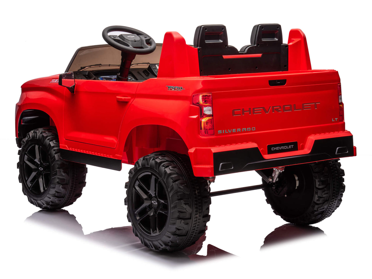 24V Chevrolet Silverado Ride on Truck for Kids with 2 Seats and Remote - Red