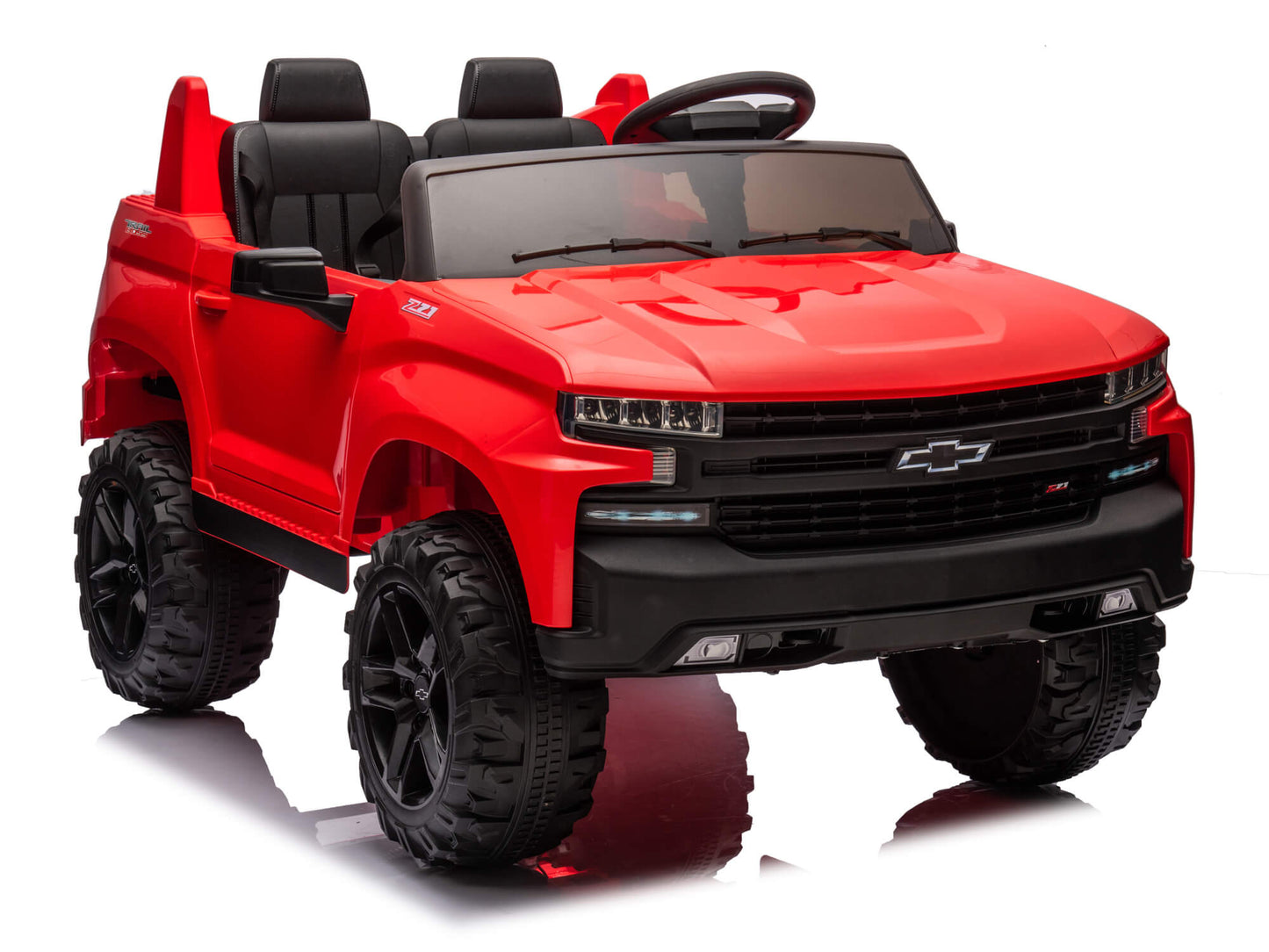 24V Chevrolet Silverado Ride on Truck for Kids with 2 Seats and Remote - Red