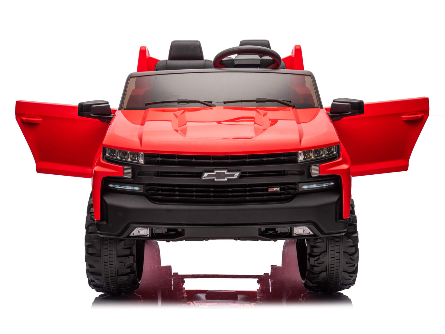 24V Chevrolet Silverado Ride on Truck for Kids with 2 Seats and Remote - Red