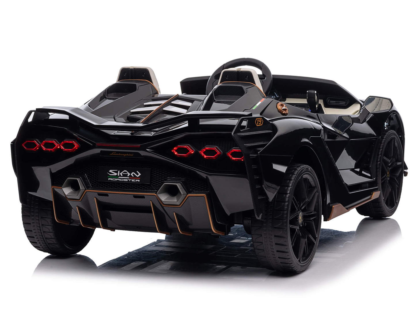 24V Lamborghini Sian Two-Seater Kids Ride On Car with Remote - Black