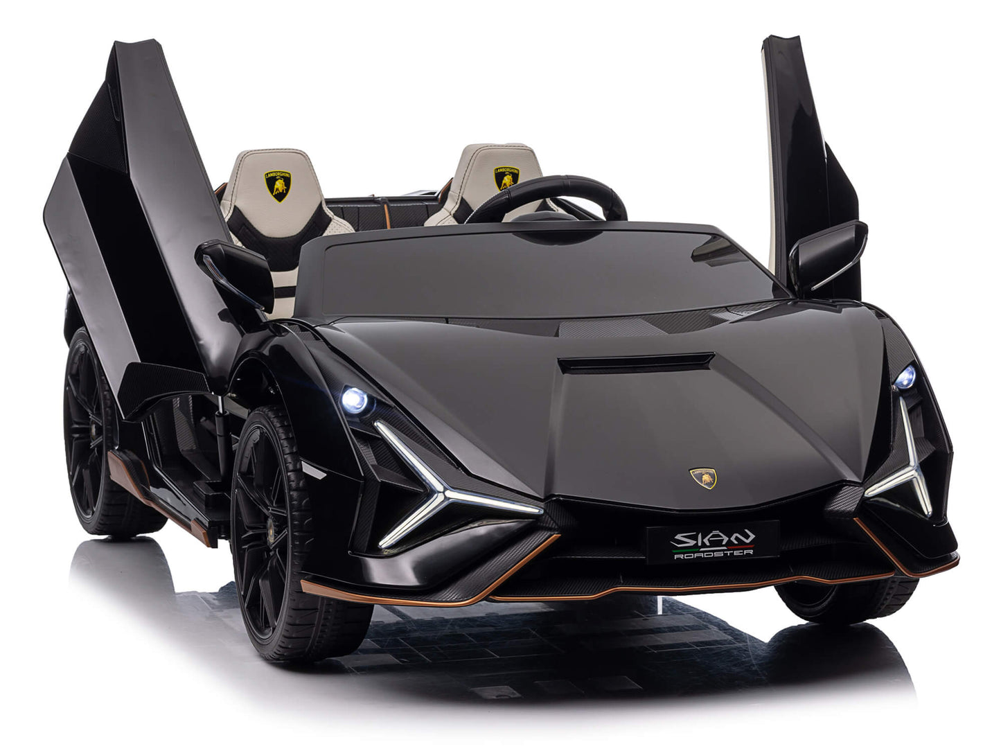 24V Lamborghini Sian Two-Seater Kids Ride On Car with Remote - Black