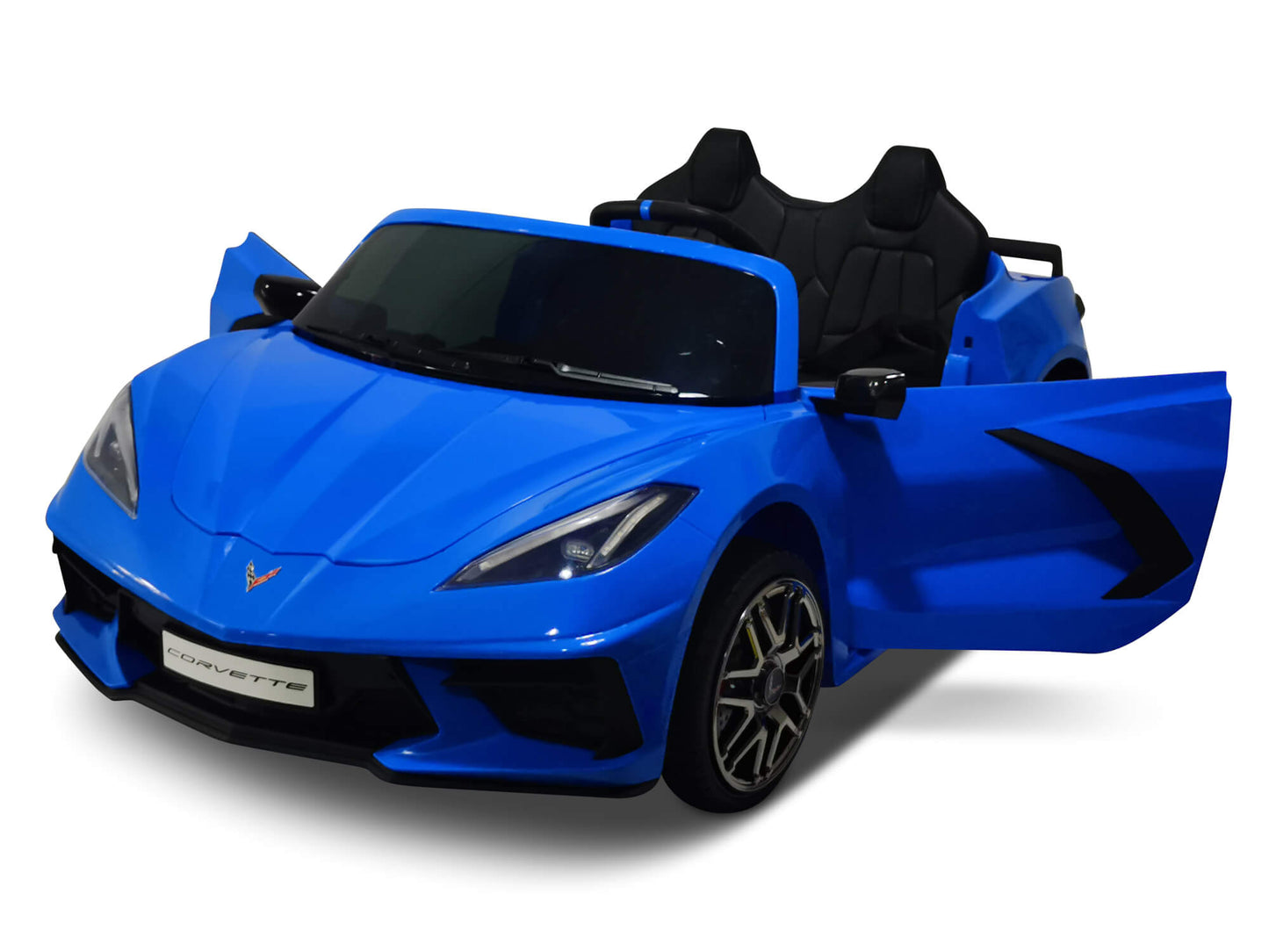 24V Chevrolet Corvette C8 2-Seater Ride On Car with Remote - Blue