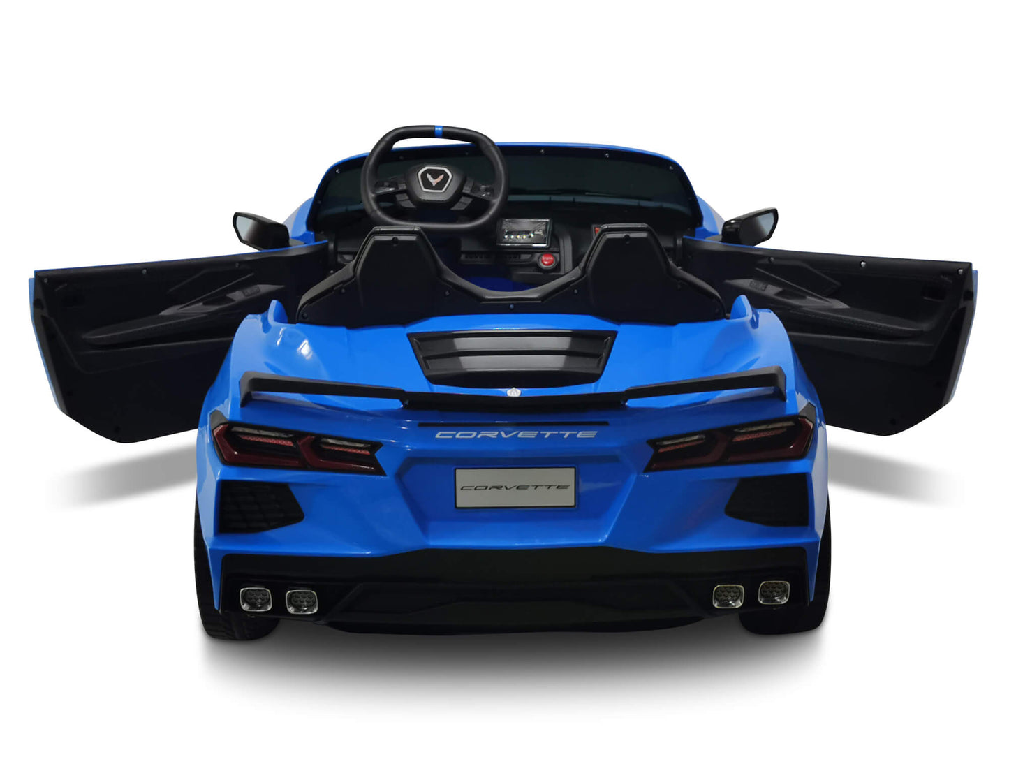 24V Chevrolet Corvette C8 2-Seater Ride On Car with Remote - Blue