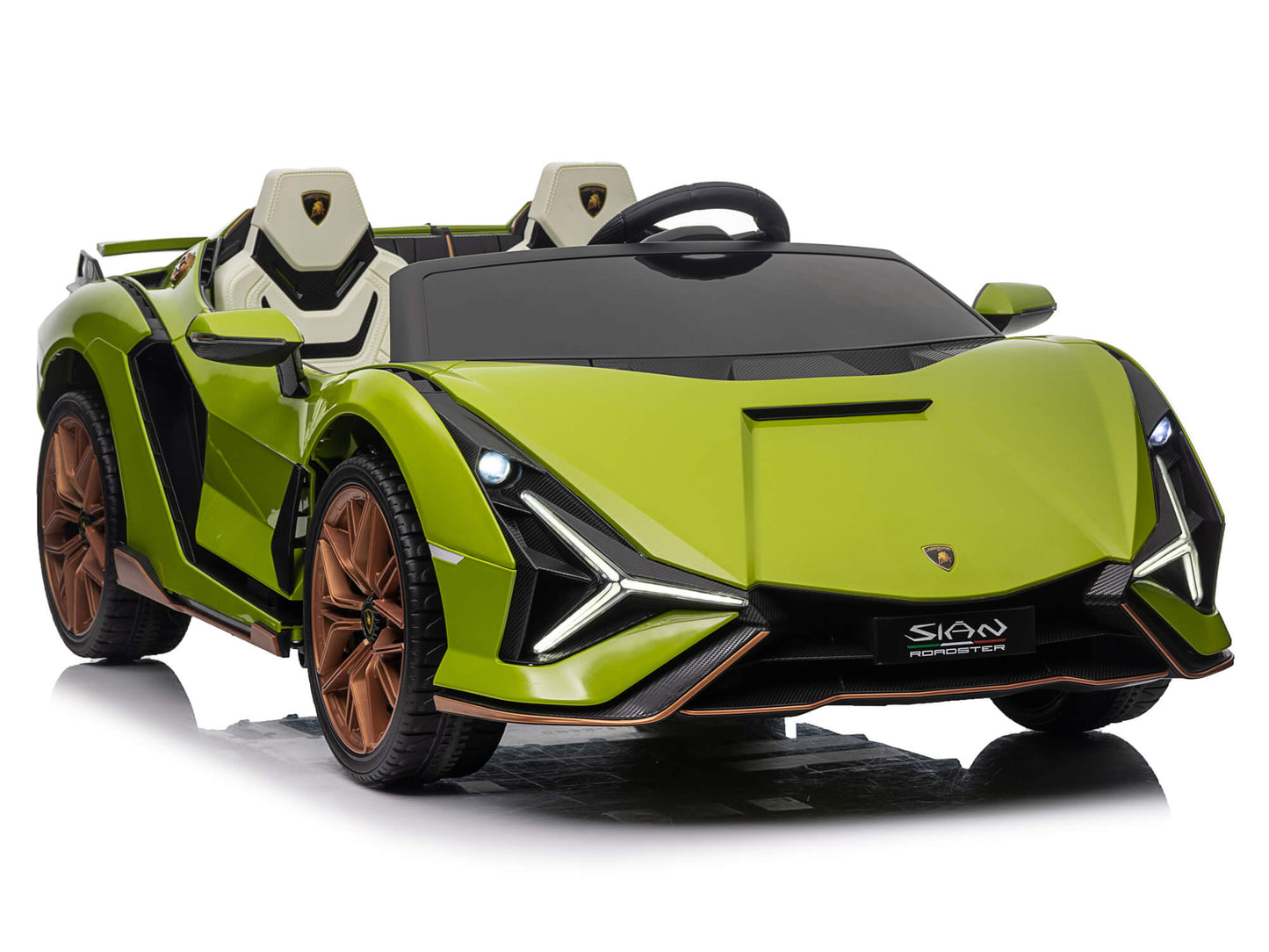 24V Lamborghini Sian Two-Seater Kids Ride On Car with Remote - Green