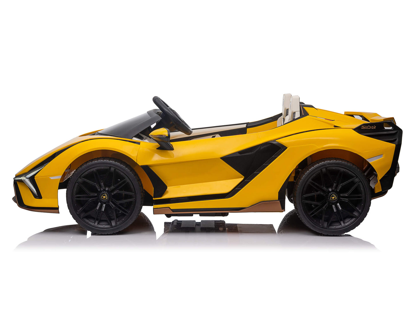 24V Lamborghini Sian Two-Seater Kids Ride On Car with Remote - Yellow