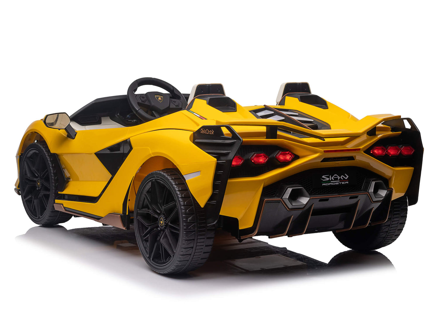 24V Lamborghini Sian Two-Seater Kids Ride On Car with Remote - Yellow