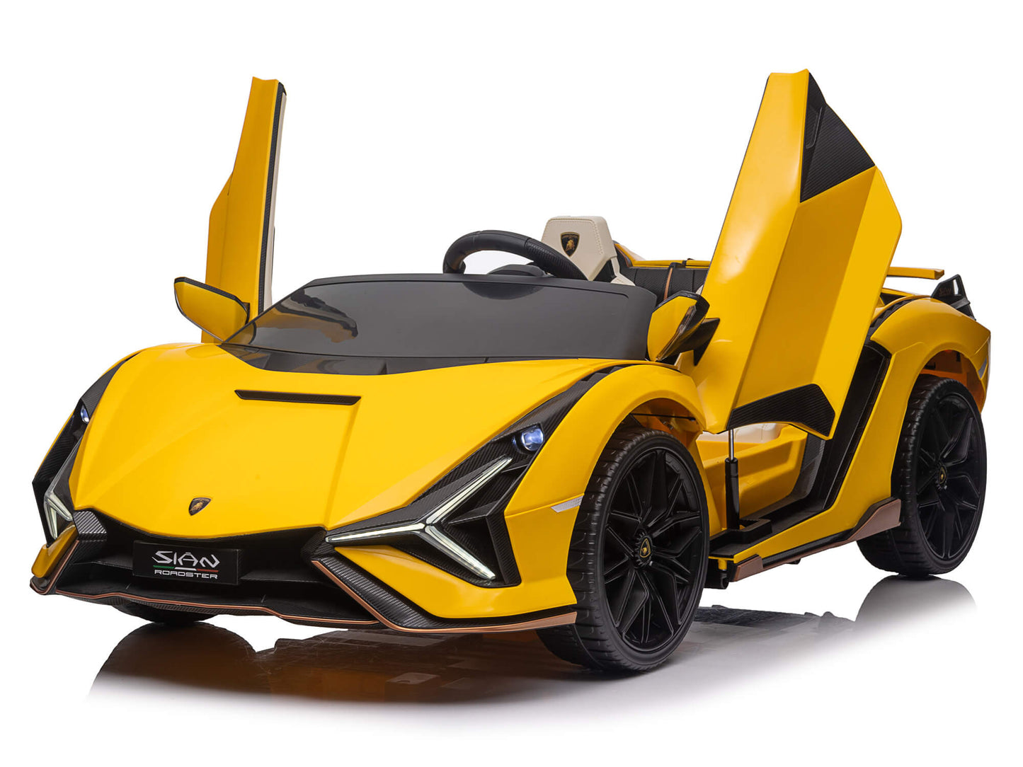 24V Lamborghini Sian Two-Seater Kids Ride On Car with Remote - Yellow