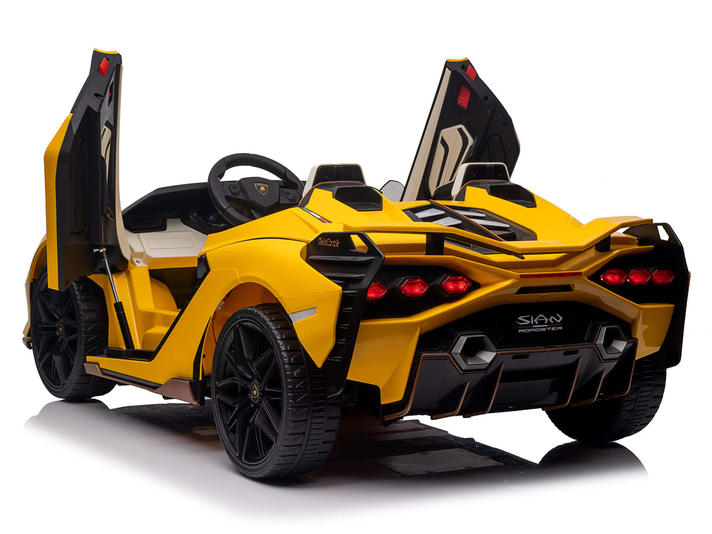 24V Lamborghini Sian Two-Seater Kids Ride On Car with Remote - Yellow