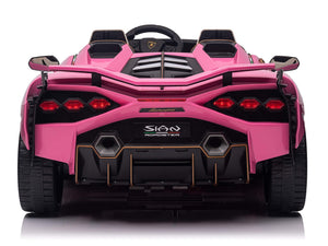 24V Lamborghini Sian Two-Seater Kids Ride On Car with Remote - Pink