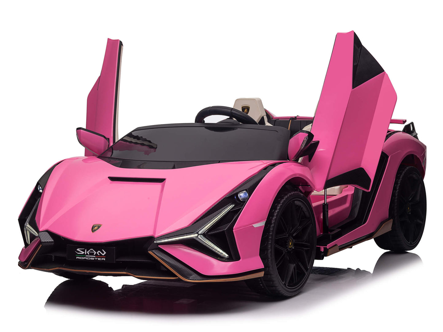 24V Lamborghini Sian Two-Seater Kids Ride On Car with Remote - Pink