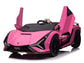 24V Lamborghini Sian Two-Seater Kids Ride On Car with Remote - Pink