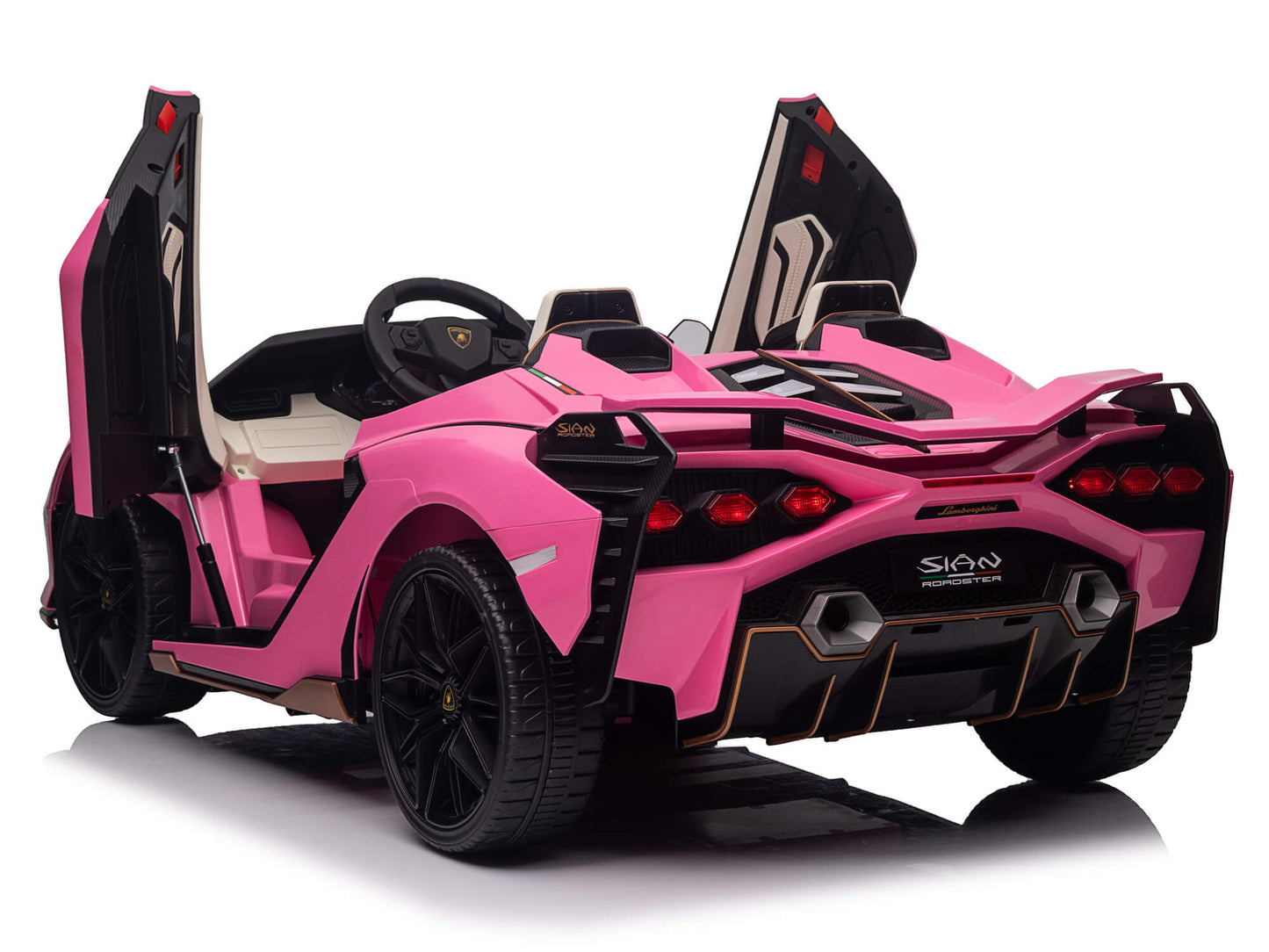 24V Lamborghini Sian Two-Seater Kids Ride On Car with Remote - Pink