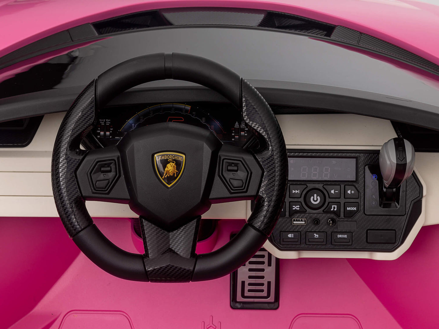 24V Lamborghini Sian Two-Seater Kids Ride On Car with Remote - Pink