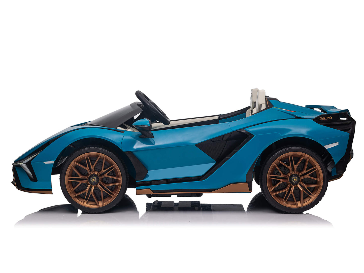 24V Lamborghini Sian Two-Seater Kids Ride On Car with Remote - Blue