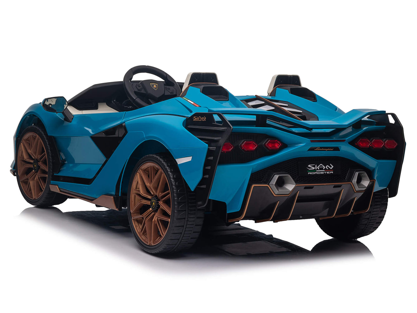 24V Lamborghini Sian Two-Seater Kids Ride On Car with Remote - Blue