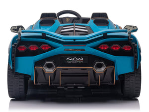 24V Lamborghini Sian Two-Seater Kids Ride On Car with Remote - Blue
