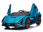 24V Lamborghini Sian Two-Seater Kids Ride On Car with Remote - Blue