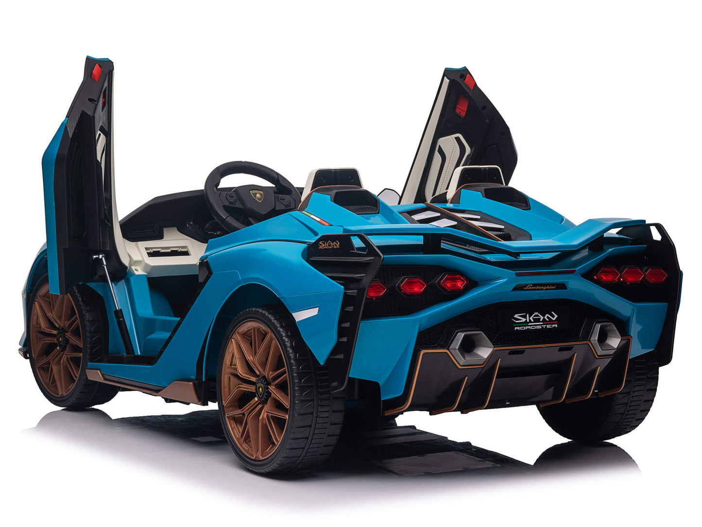 24V Lamborghini Sian Two-Seater Kids Ride On Car with Remote - Blue