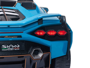 24V Lamborghini Sian Two-Seater Kids Ride On Car with Remote - Blue