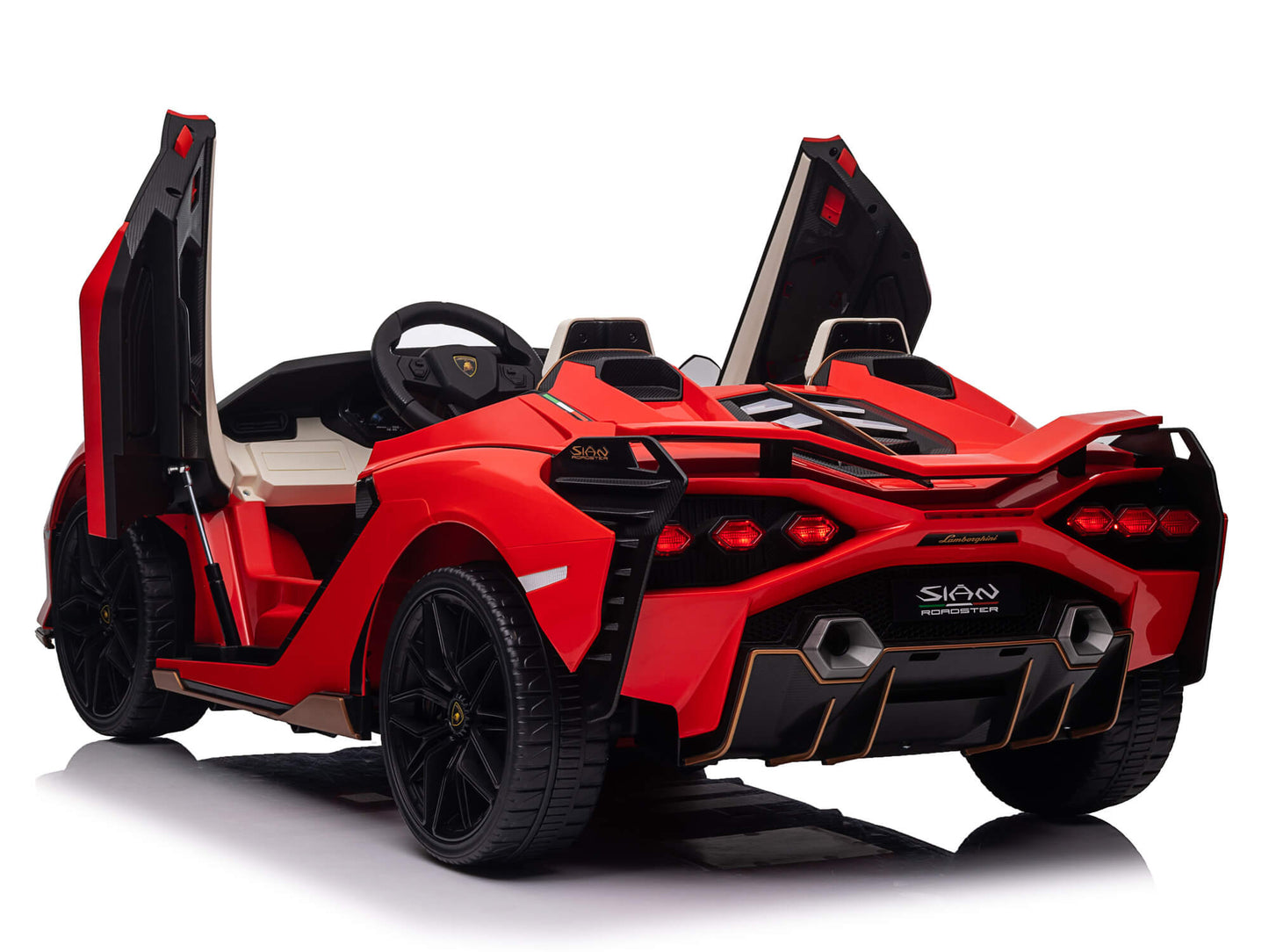 24V Lamborghini Sian Two-Seater Kids Ride On Car with Remote - Red