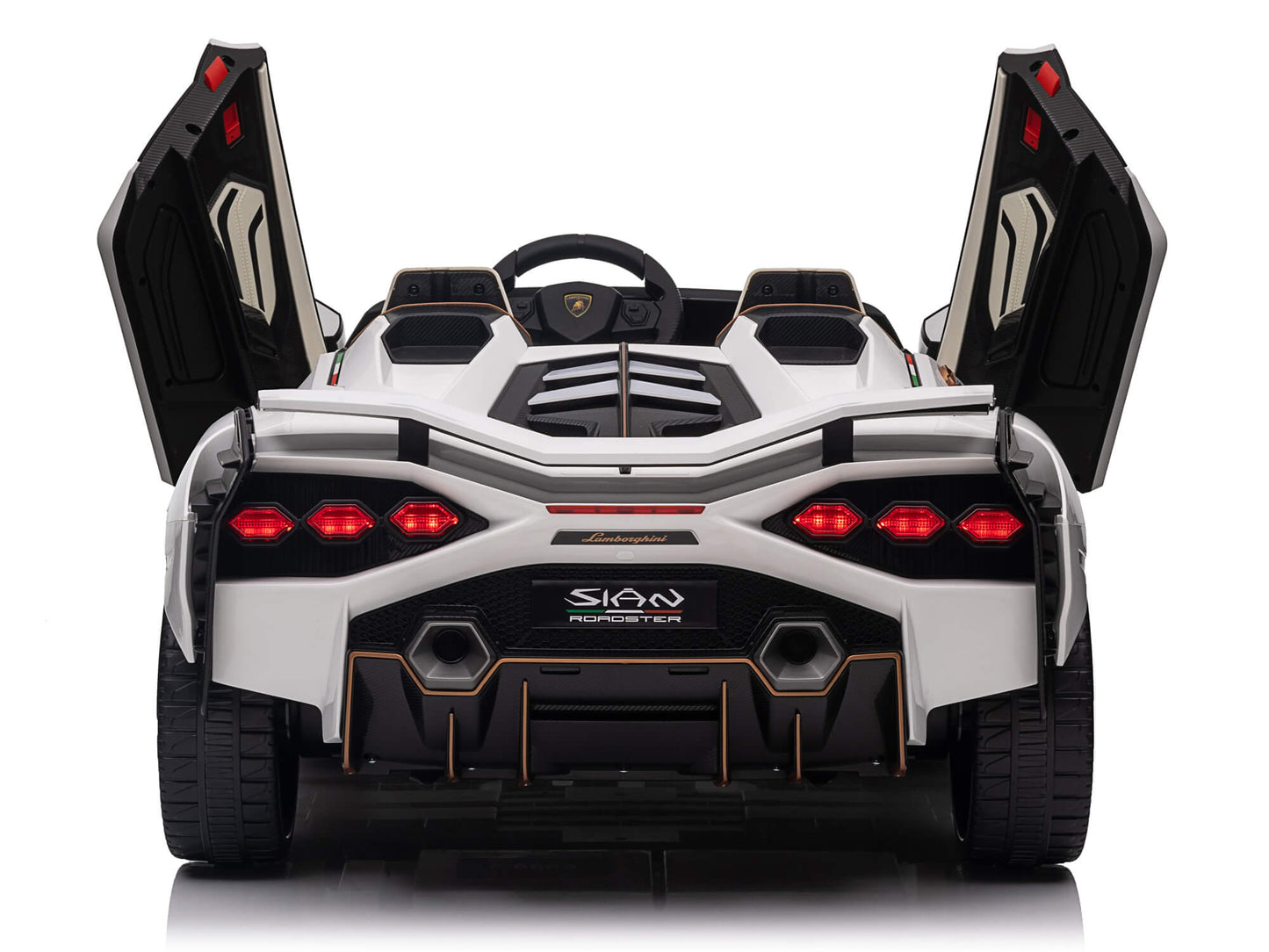 24V Lamborghini Sian Two-Seater Kids Ride On Car with Remote - White