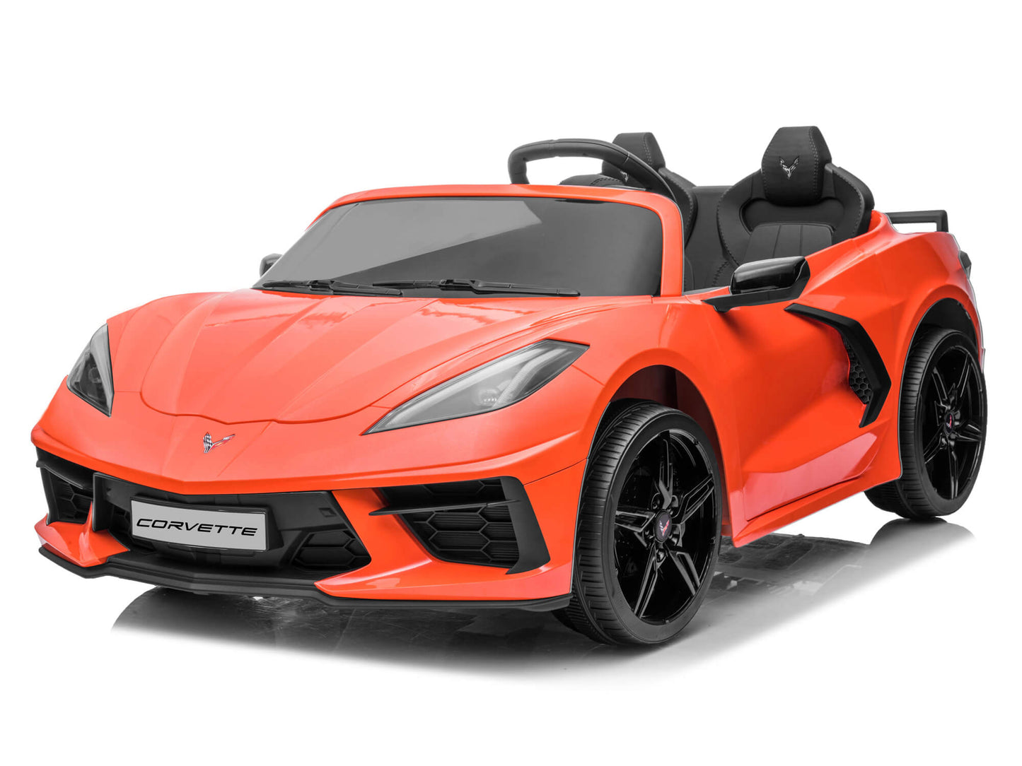 24V Chevrolet Corvette C8 2-Seater Ride On Car with Remote - Orange