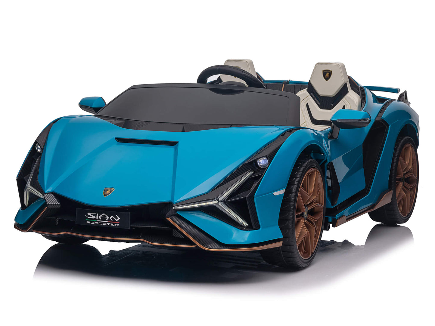 24V Lamborghini Sian Two-Seater Kids Ride On Car with Remote - Blue