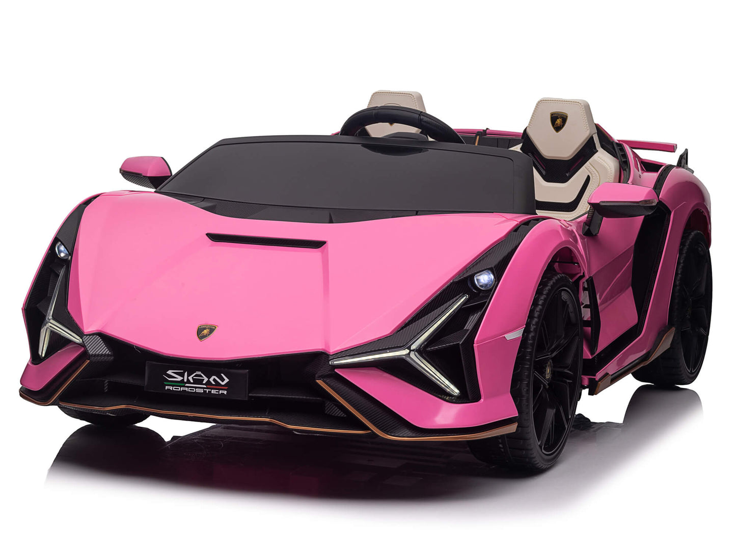 24V Lamborghini Sian Two-Seater Kids Ride On Car with Remote - Pink