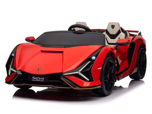 24V Lamborghini Sian Two-Seater Kids Ride On Car with Remote - Red
