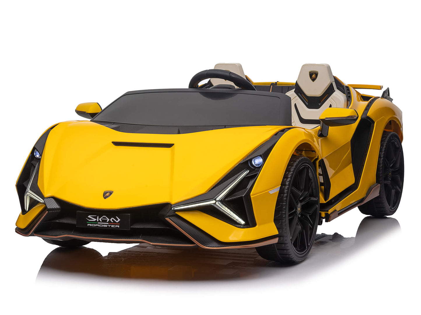 24V Lamborghini Sian Two-Seater Kids Ride On Car with Remote - Yellow