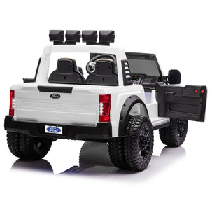 Ford F450 Custom Edition 24V Kids Ride-On Car Truck with R/C Parental Remote | White