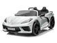 24V Chevrolet Corvette C8 2-Seater Ride On Car with Remote - White