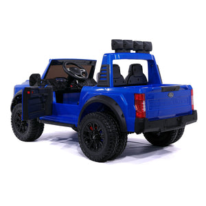 Ford F450 Custom Edition 24V Kids Ride-On Car Truck with R/C Parental Remote | Blue