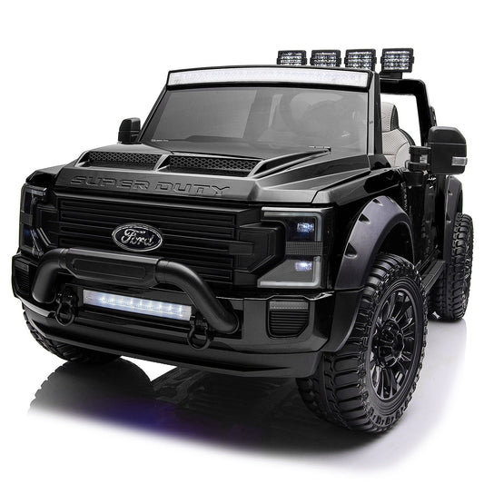 Ford F450 Custom Edition 24V Kids Ride-On Car Truck with R/C Parental Remote | Black