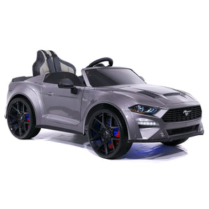 Ford Mustang GT Custom Edition 24V Kids Ride-On Car with R/C Parental Remote | Gray