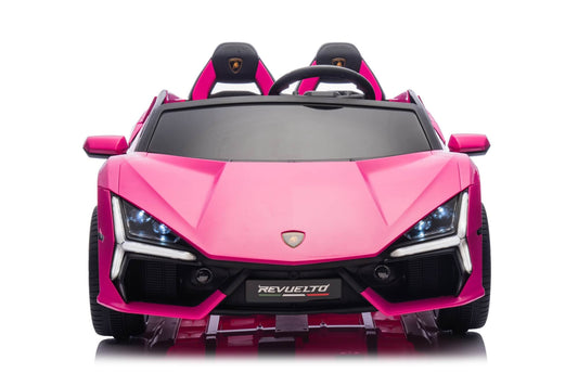 24V / 9 MPH Lamborghini Revuelto Two-Seater Kids Ride On Car – Pink