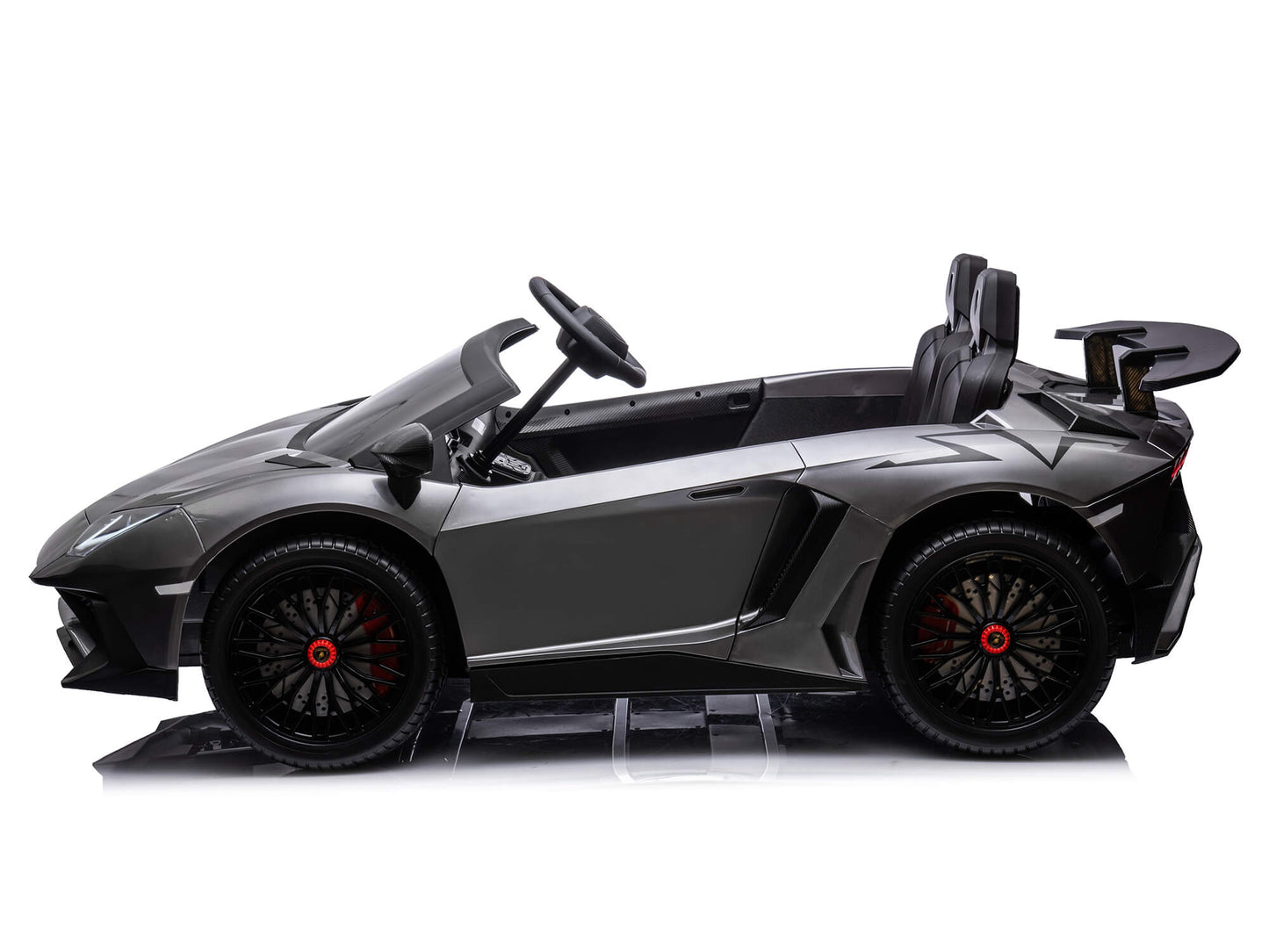 24V Lamborghini Aventador 2 Seater Ride on Car for Kids - Grey