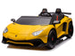24V Lamborghini Aventador 2 Seater Ride on Car for Kids - Yellow