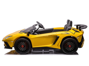 24V Lamborghini Aventador 2 Seater Ride on Car for Kids - Yellow