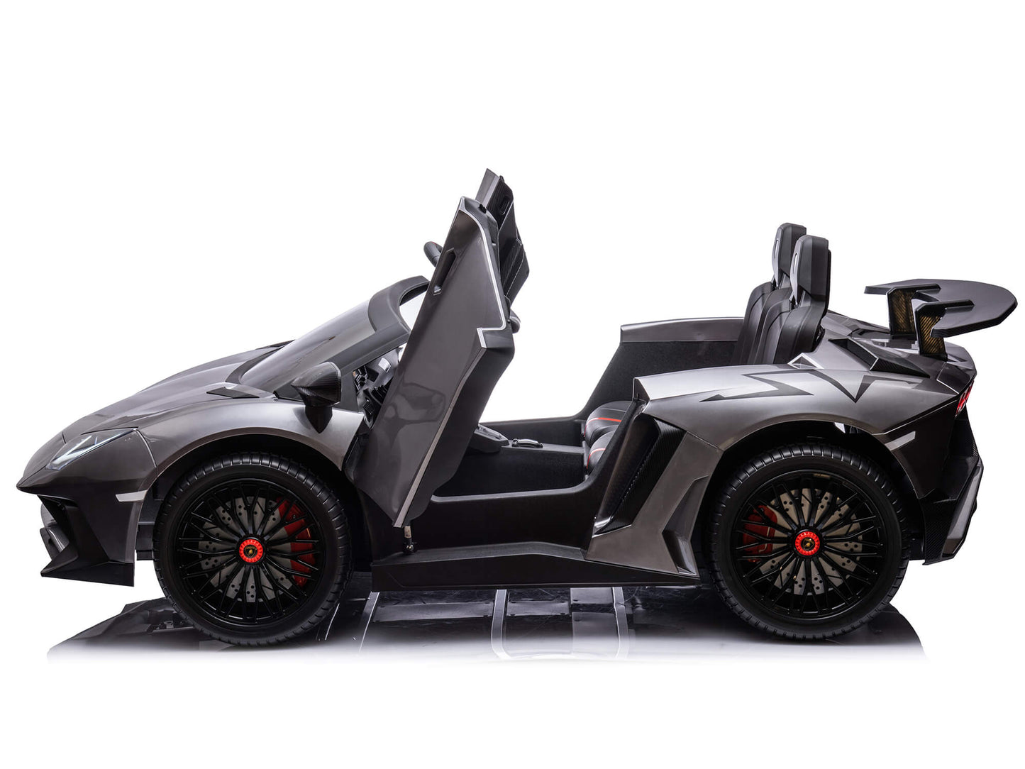 24V Lamborghini Aventador 2 Seater Ride on Car for Kids - Grey